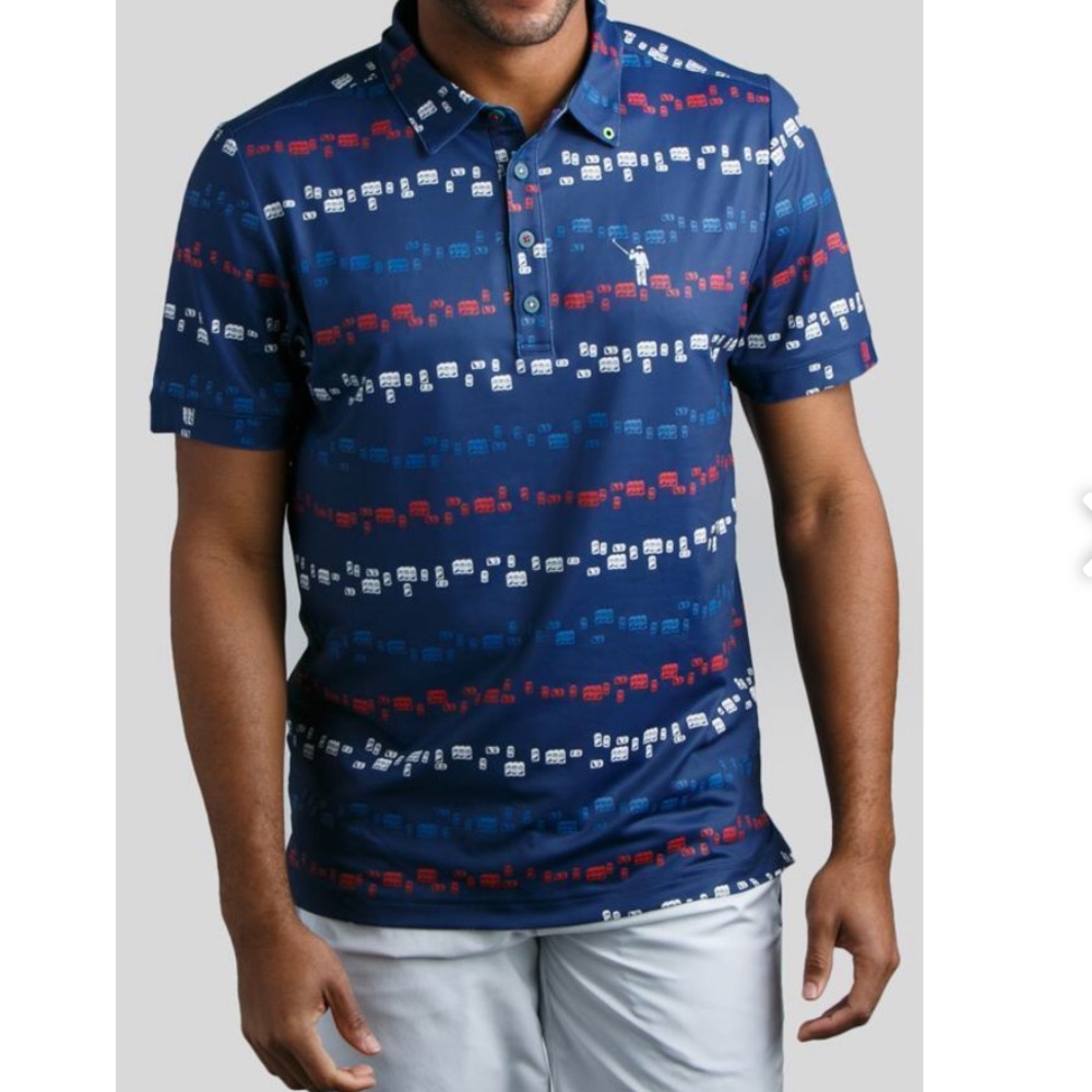 beer pattern golf shirt William murray